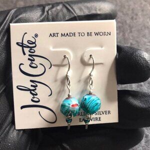 Jody Coyote Sterling Silver Earrings – Artistic Bead Design (Brand New)